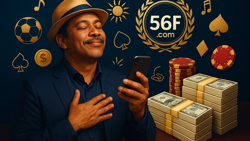 Apostador brasileiro olhando para o celular com um sorriso de gratidão, em um ambiente natural.